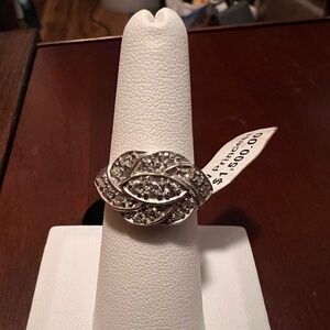 Beautiful Vintage Estate 14k White Gold Diamond Princess Ring Size 7